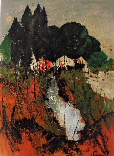 Peinture intitulée "abstrait paysage" par Sylvie Pinon, Œuvre d'art originale, Acrylique Monté sur Châssis en bois