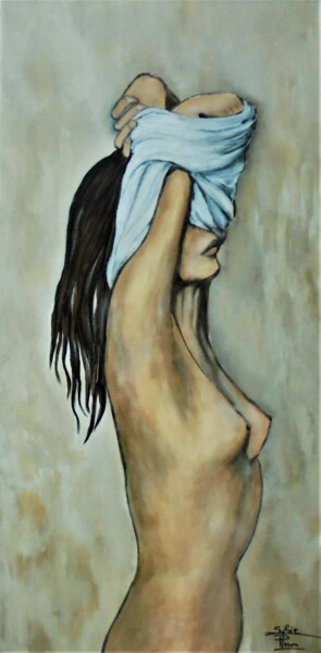 Painting titled "nue sensualité" by Sylvie Pinon, Original Artwork, Acrylic Mounted on Wood Stretcher frame