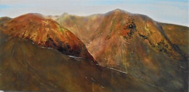 Pintura intitulada "moyenne montagne" por Sylvie Pinon, Obras de arte originais, Acrílico Montado em Armação em madeira