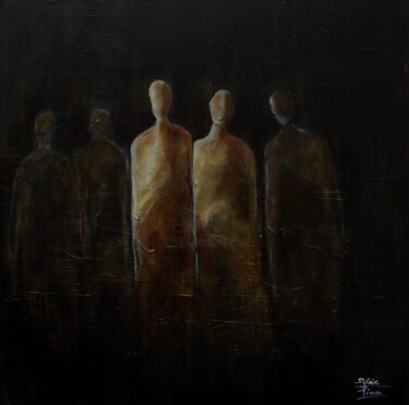 Картина под названием "les êtres de lumière" - Sylvie Pinon, Подлинное произведение искусства, Акрил Установлен на Деревянна…