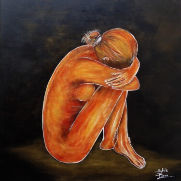 Картина под названием "femme de lumière" - Sylvie Pinon, Подлинное произведение искусства, Акрил Установлен на Деревянная ра…