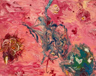 Peinture intitulée "Couleurs folles Rose" par Sylvie Prade, Œuvre d'art originale, Acrylique Monté sur Châssis en bois