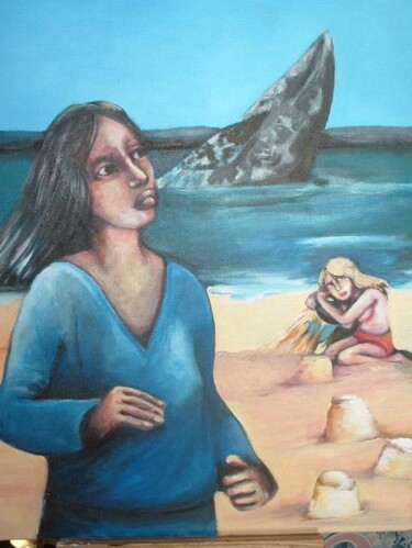 Peinture intitulée "perdre haleine" par Sylvie Preudhomme, Œuvre d'art originale