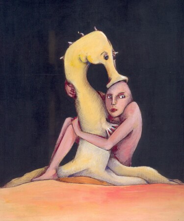 Peinture intitulée "happement" par Sylvie Preudhomme, Œuvre d'art originale