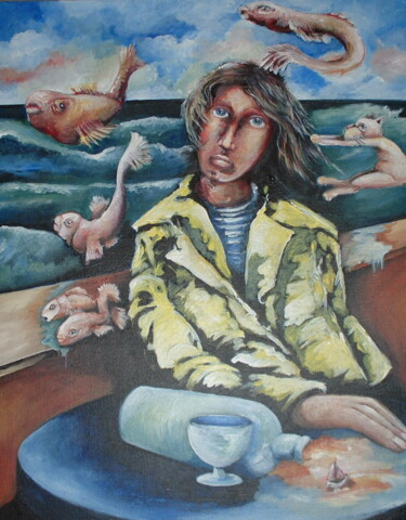Peinture intitulée "grand vent" par Sylvie Preudhomme, Œuvre d'art originale