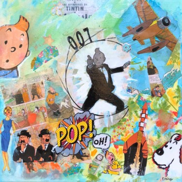 Collages titled "007" by Sylvie Rivalta Galtier, Original Artwork, Collages
