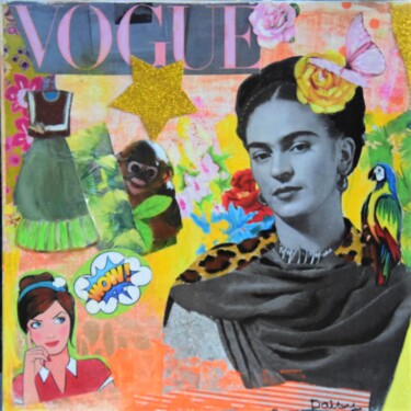 Collages titled "frida" by Sylvie Rivalta Galtier, Original Artwork, Acrylic