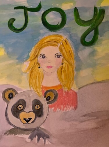 Painting titled "JOIE" by Sylvie Rivalta Galtier, Original Artwork, Watercolor