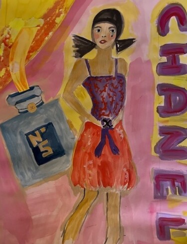 Painting titled "CHANEL" by Sylvie Rivalta Galtier, Original Artwork, Watercolor