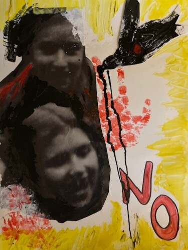 Collages titulada "PAIX" por Sylvie Rivalta Galtier, Obra de arte original, Acuarela