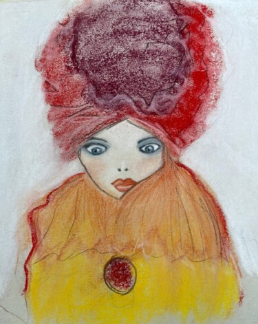 Drawing titled "WHAT ?" by Sylvie Rivalta Galtier, Original Artwork, Pastel