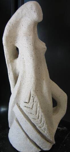 Sculpture intitulée "Femme de roc" par Sylvie Roger-Boucher, Œuvre d'art originale, Terre cuite