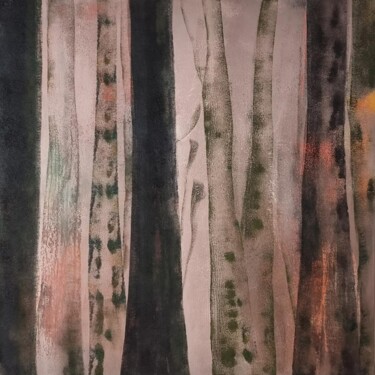 Painting titled "L'âme de la forêt" by Sylvie Rumo, Original Artwork, Acrylic Mounted on Wood Stretcher frame