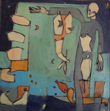 Pintura intitulada "Le grand Marionnett…" por Sylvie Serre, Obras de arte originais, Óleo