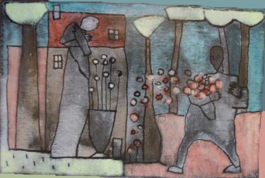 "la fête de la mère" başlıklı Tablo Sylvie Serre tarafından, Orijinal sanat, Akrilik