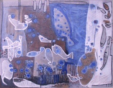 Картина под названием "les rencontres sous…" - Sylvie Serre, Подлинное произведение искусства, Акрил