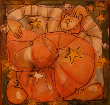 Peinture intitulée "Rosy and John 3" par Sylvie Serre, Œuvre d'art originale, Acrylique