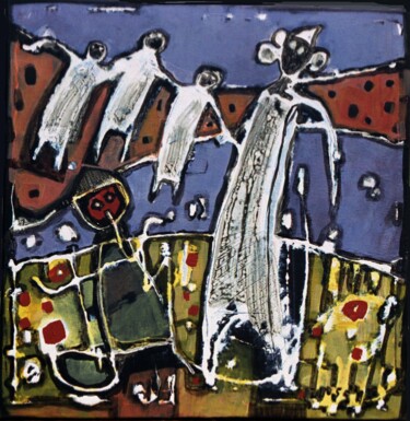 Malerei mit dem Titel "la fée" von Sylvie Serre, Original-Kunstwerk, Acryl