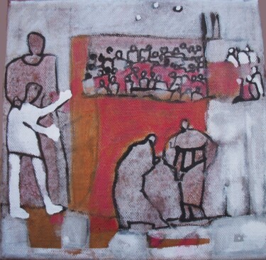 Pittura intitolato "scènette" da Sylvie Serre, Opera d'arte originale, Acrilico