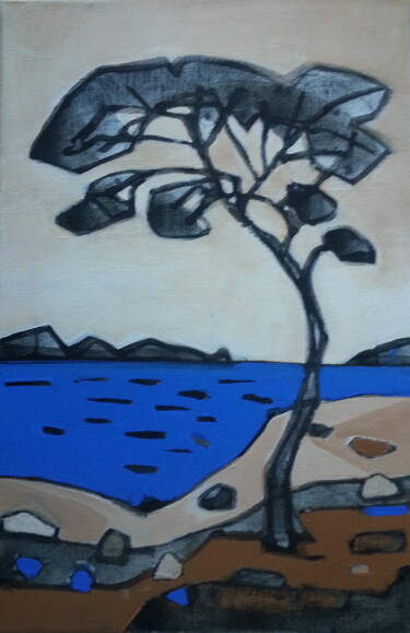 Peinture intitulée "l'île noire" par Sylvie Serre, Œuvre d'art originale, Acrylique