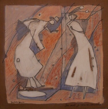 Peinture intitulée "Le vent sur le Pont…" par Sylvie Serre, Œuvre d'art originale, Acrylique
