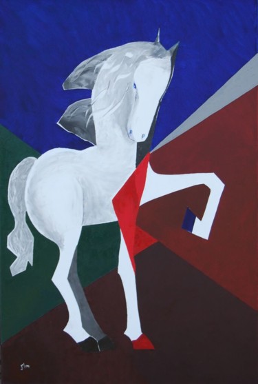 Painting titled "el-caballo-que-llor…" by Slm, Original Artwork