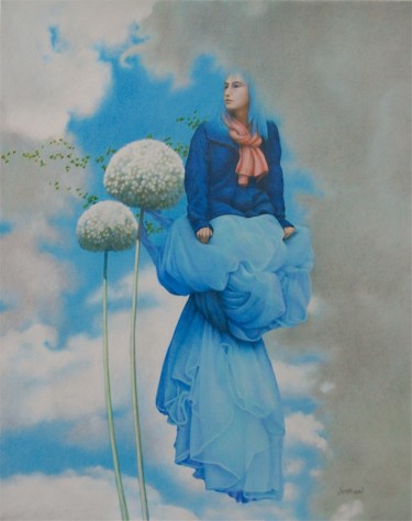 「Caerulea」というタイトルの描画 Sylvie Talonによって, オリジナルのアートワーク, 鉛筆