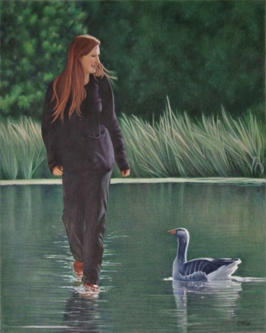 Рисунок под названием "Traversée" - Sylvie Talon, Подлинное произведение искусства, Карандаш