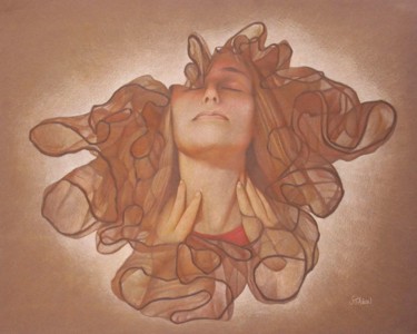 Рисунок под названием "Plongée" - Sylvie Talon, Подлинное произведение искусства, Карандаш