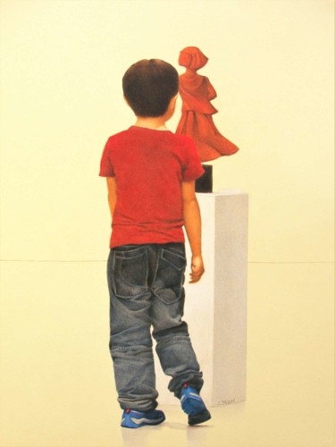 「Le danseur」というタイトルの描画 Sylvie Talonによって, オリジナルのアートワーク, 鉛筆