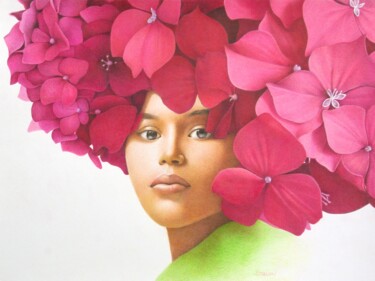 Dibujo titulada "Hortense" por Sylvie Talon, Obra de arte original, Lápiz