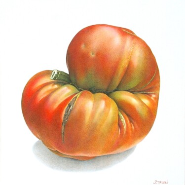 Drawing titled "Tomate noire" by Sylvie Talon, Original Artwork, Pencil