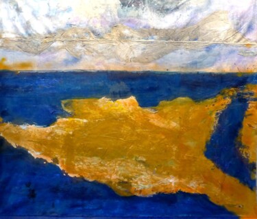 Malerei mit dem Titel "L'Ile éphémère" von Sylvie Touzery, Original-Kunstwerk, Acryl