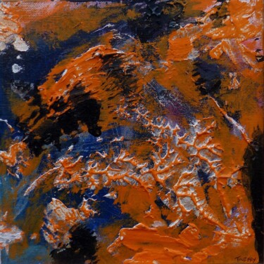 Pittura intitolato "Petites ondes  2" da Sylvie Touzery, Opera d'arte originale, Acrilico Montato su Cartone