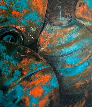 Картина под названием "Les bouées" - Sylvie Vandensteendam, Подлинное произведение искусства, Акрил Установлен на Деревянная…