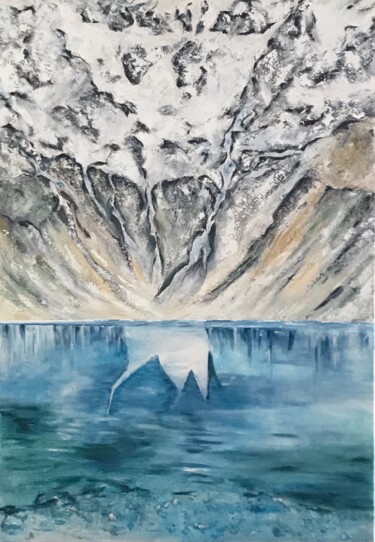 "Glacier Perou n°2" başlıklı Tablo Sylvie Vedel tarafından, Orijinal sanat, Petrol Ahşap Sedye çerçevesi üzerine monte edilm…