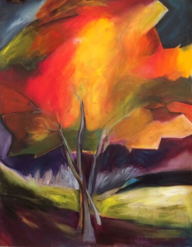 Peinture intitulée "Couleur d'automne 1" par Sylvie Vedel, Œuvre d'art originale, Huile