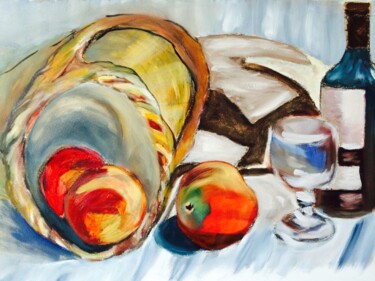 Peinture intitulée "Miche de pain" par Sylvie Vedel, Œuvre d'art originale, Huile