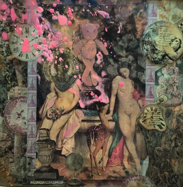 Peinture intitulée "Jardin de l’amour" par Lili Ks, Œuvre d'art originale, Acrylique Monté sur Châssis en bois