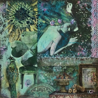 Картина под названием "Sleeping beauty" - Lili Ks, Подлинное произведение искусства, Акрил Установлен на Деревянная рама для…