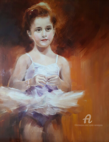 Painting titled "Petite-ballerine" by Sylvie Vernageau, Original Artwork