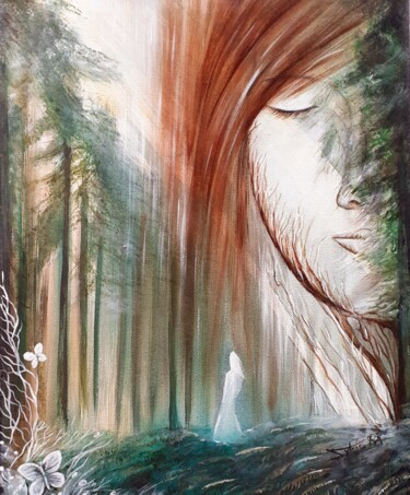 Peinture intitulée "Esprit, Féerie." par Sylvie, Le Chant Du Vent, Œuvre d'art originale, Acrylique Monté sur Châssis en bois