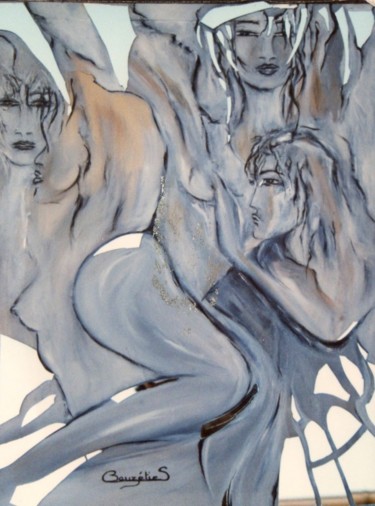 Peinture intitulée "rêves de femme" par Sylvie Bauzétie-Lagière, Œuvre d'art originale, Huile