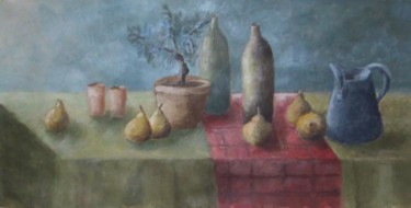 Peinture intitulée "pots et poires" par Sylvie Beuzen, Œuvre d'art originale
