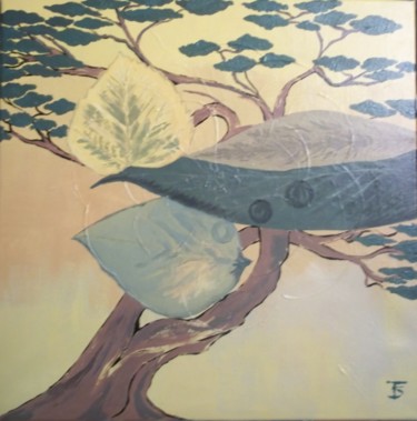 Pintura intitulada "FEUILLES" por Sylviebf, Obras de arte originais, Acrílico