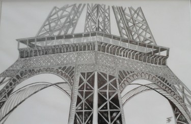 Drawing titled "Tour Eiffel" by Sylviebf, Original Artwork, Ink