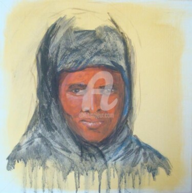 Картина под названием "femme africaine" - Sbx, Подлинное произведение искусства, Масло
