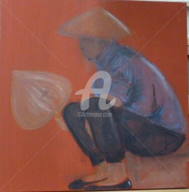 Painting titled "chinois a l'eventail" by Sbx, Original Artwork