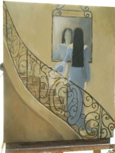 Peinture intitulée "l'escalier" par Sbx, Œuvre d'art originale