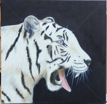 Painting titled "tigre blanc" by Sbx, Original Artwork